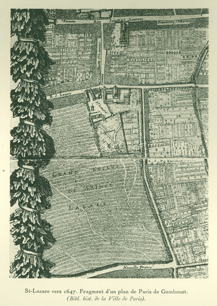 Fragment from a map of Paris 